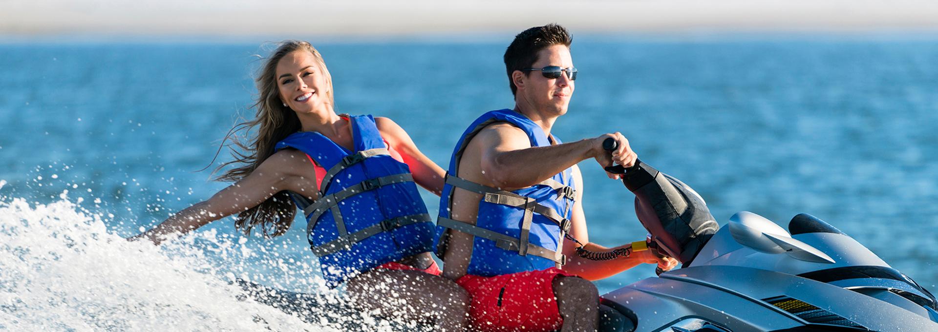 All-Star water sports Jet Ski Rental to a group of friends having fun on lake lewisville.